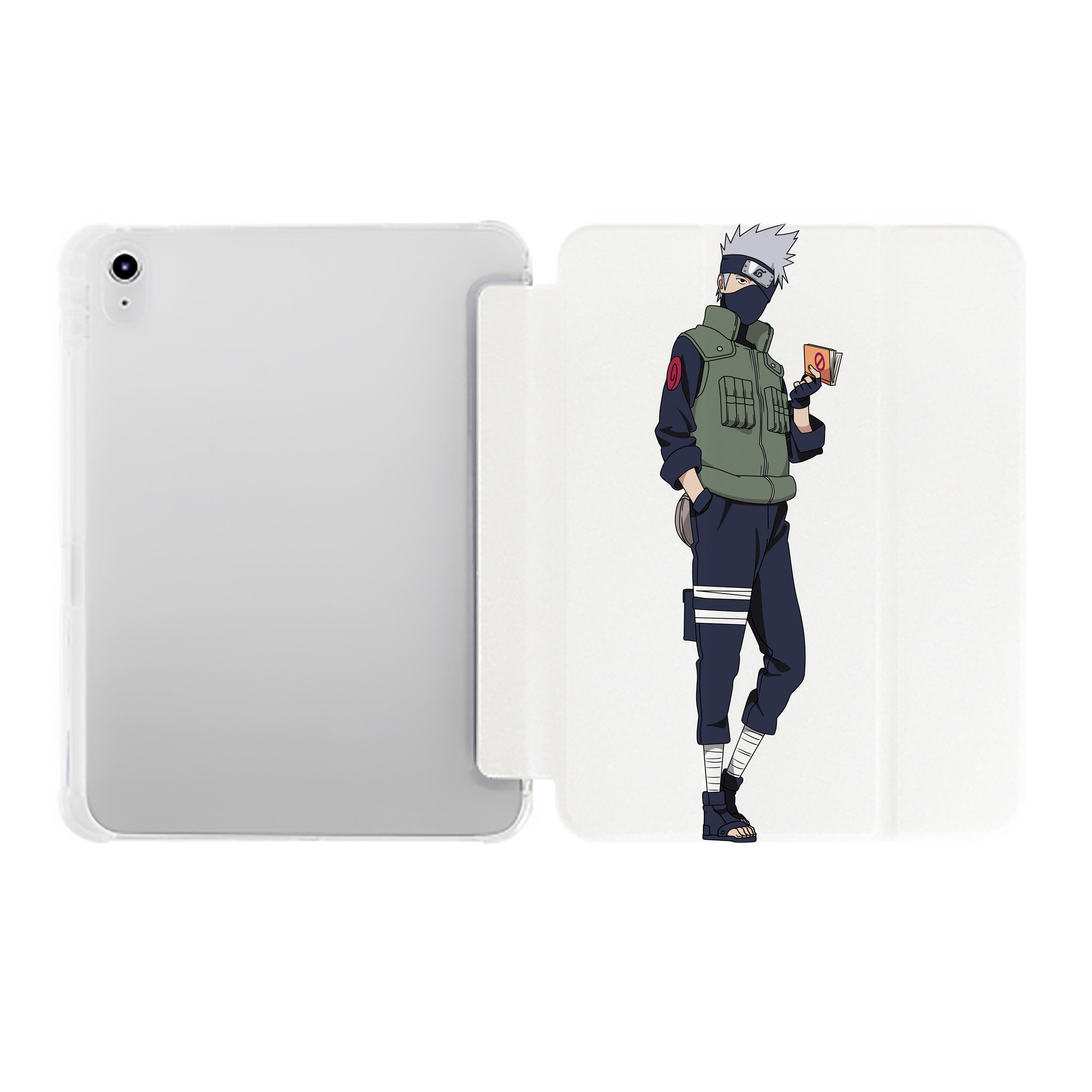 （画像用） NARUTO -ナルト- はたけ カカシ Hatake Kakashi IPad ケース ペン収納付き 三つ折りスタンド PUレザー×シリコン 対応機種9.5/10.5/10.9インチ